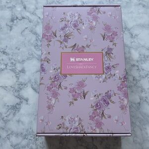 NEW! STANLEY Love Shack Fancy Happy Thoughts Purple Tumbler Box Only With Ribbon